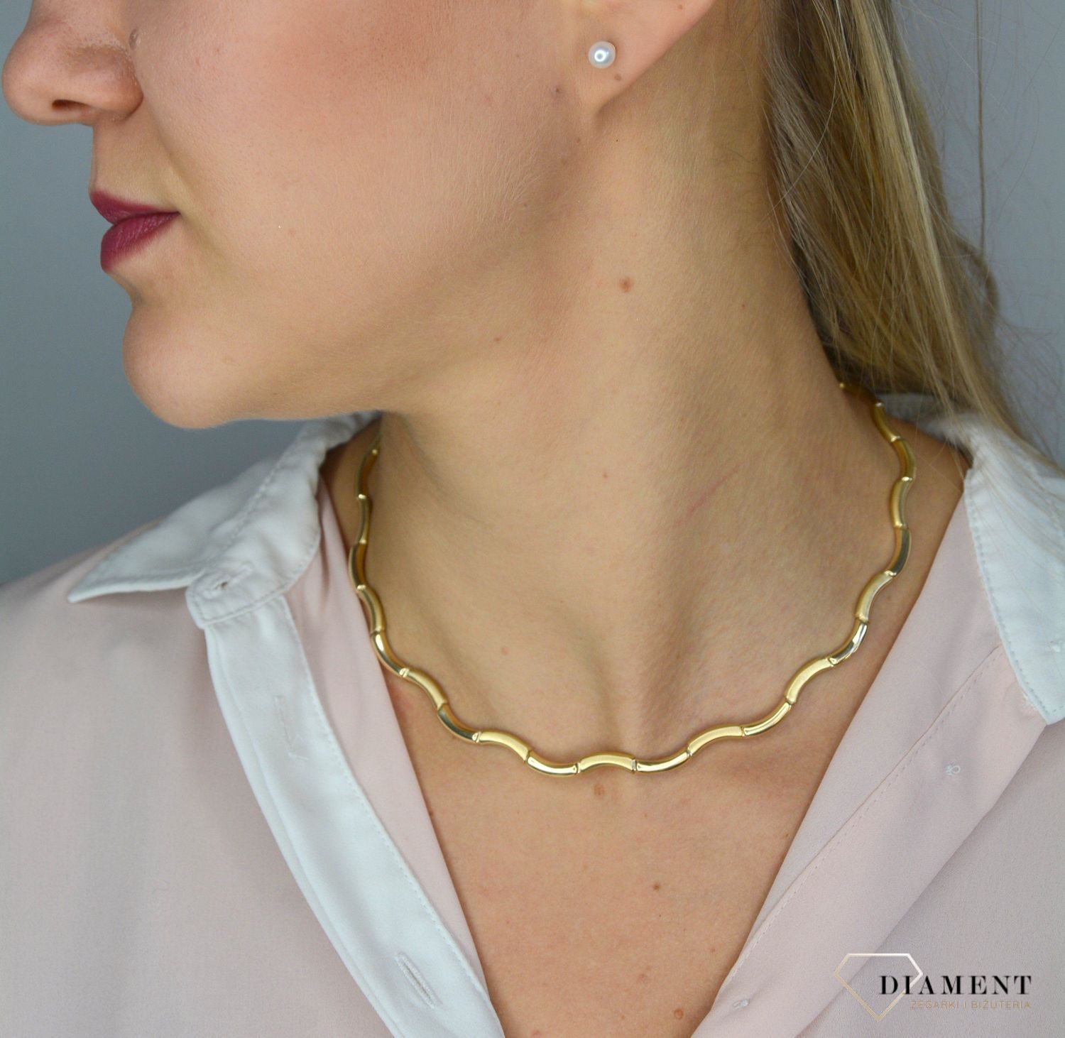 Kolczyki złote przy uchu z perełkami 6 mm KL 1644E 585.jpg